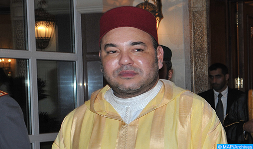 Arrivée du roi Mohammed VI à l'ouverture du 1er Sommet de la Commission Climat et du Fonds bleu du Bassin.