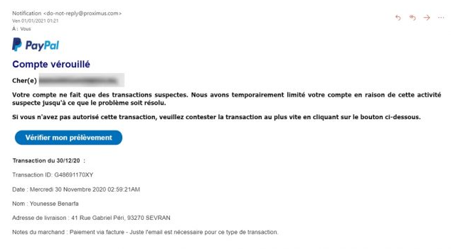 PayPal : attention à cette arnaque qui vous réclame de vérifier vos transactions