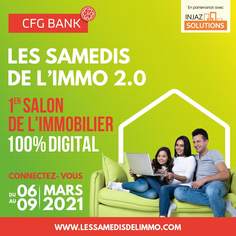 CFG Bank en partenariat avec Injaz Solutions lancent le er salon immobilier 100% digital au Maroc