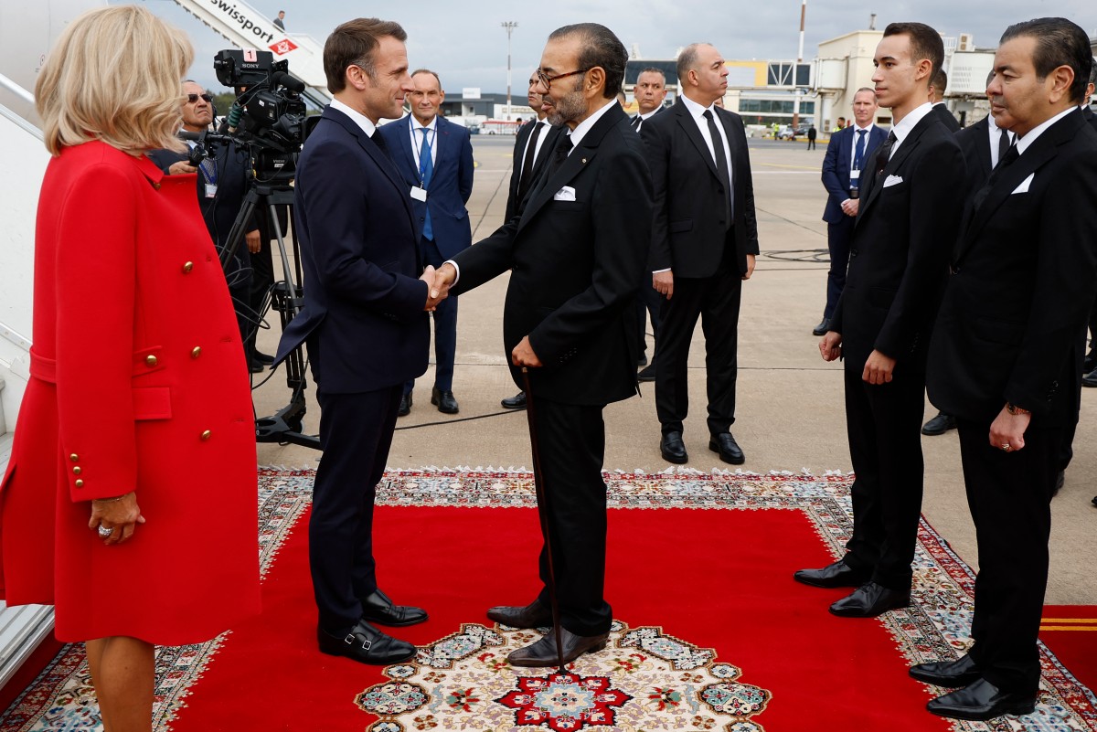 Arrivée officielle d'Emmanuel Macron à Rabat